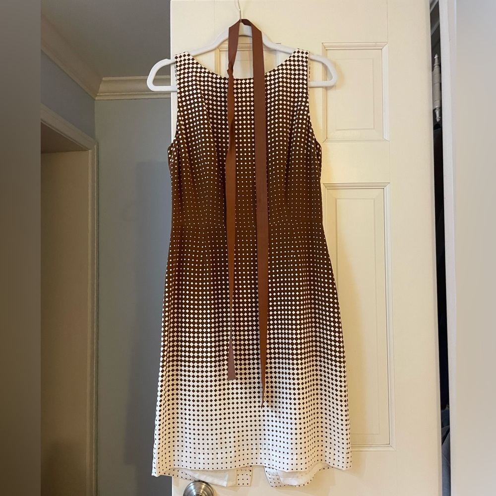 W by Worth, brown and white midi dress size 4